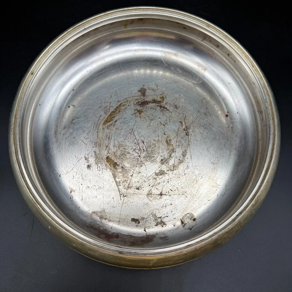 Vintage Silver Plated Covered Serving Dish Bowl 7.5 Inch Decorative Tableware Se